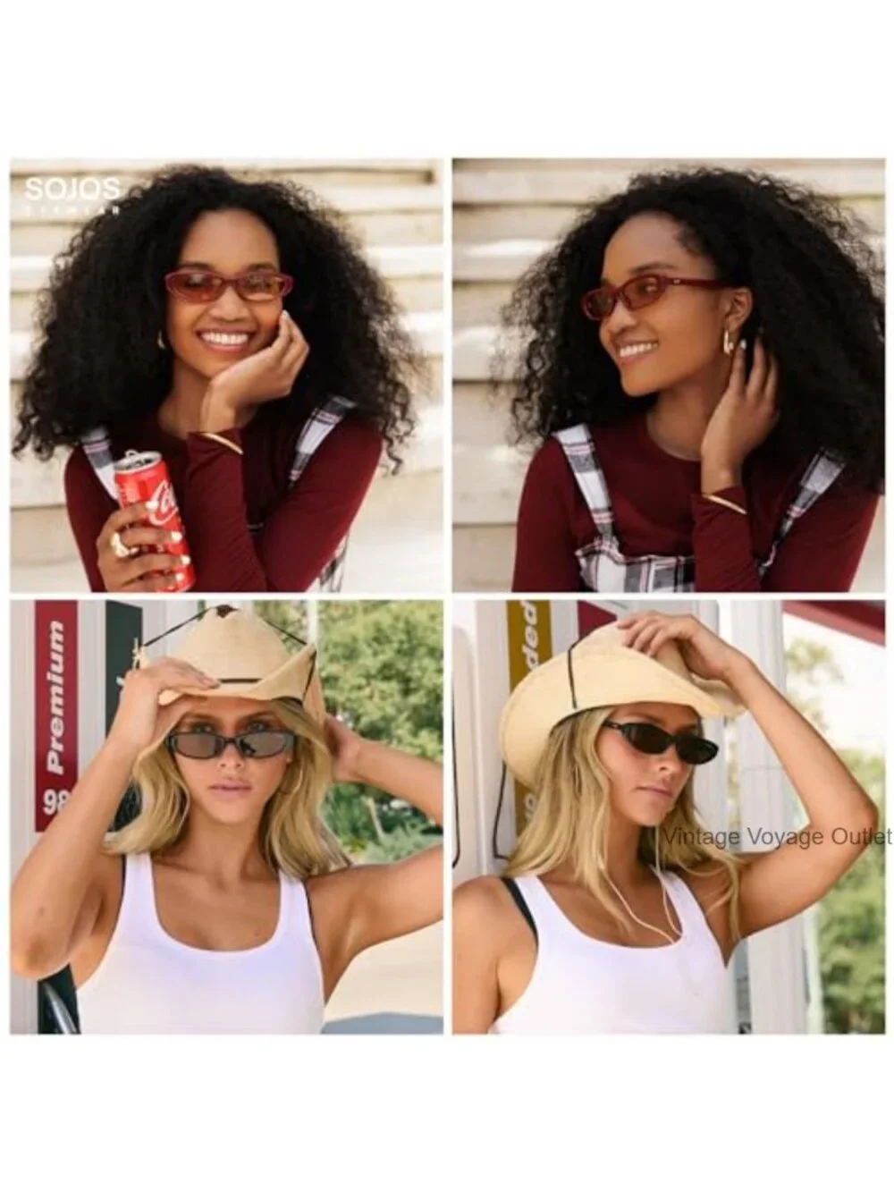 Y2K Cat Eye Polarized Sunglasses UV400 Lightweight Oval Retro Sunnies Unisex